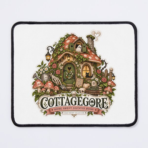 Item preview, ⚡Dead Trendy Collection⚡- Cottagecore Haunted Mushroom Cottage designed and sold by WheelieGdArt.