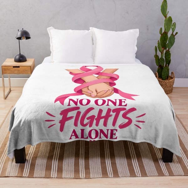 Item preview, No One Fights Alone Pink Ribbon Breast Cancer Support designed and sold by UniversPlant | Blooming with Hope.