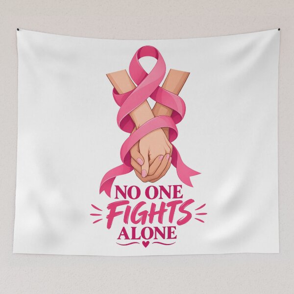 Item preview, No One Fights Alone Pink Ribbon Breast Cancer Support designed and sold by UniversPlant | Blooming with Hope.