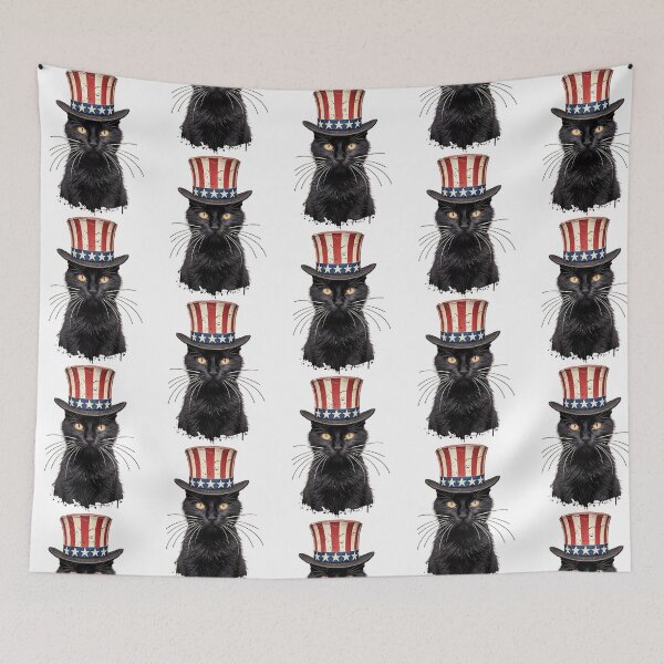 Item preview, Black Cat Wearing A Patriot Hat For Independence Day designed and sold by wayne-hanz.