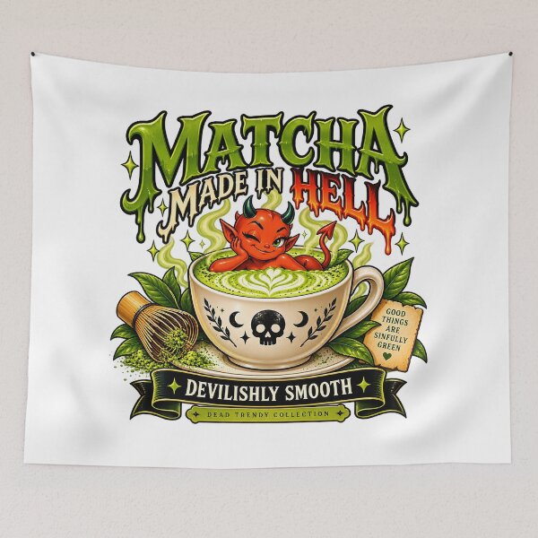 Item preview, ⚡Dead Trendy Collection⚡- Devilishly Smooth Matcha designed and sold by WheelieGdArt.