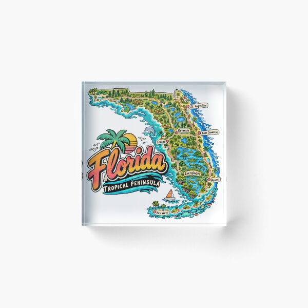 Item preview, Hand Drawn Florida Travel Souvenir Landmark Gift designed and sold by MichaeIRellov.