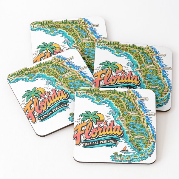 Item preview, Hand Drawn Florida Travel Souvenir Landmark Gift designed and sold by MichaeIRellov.