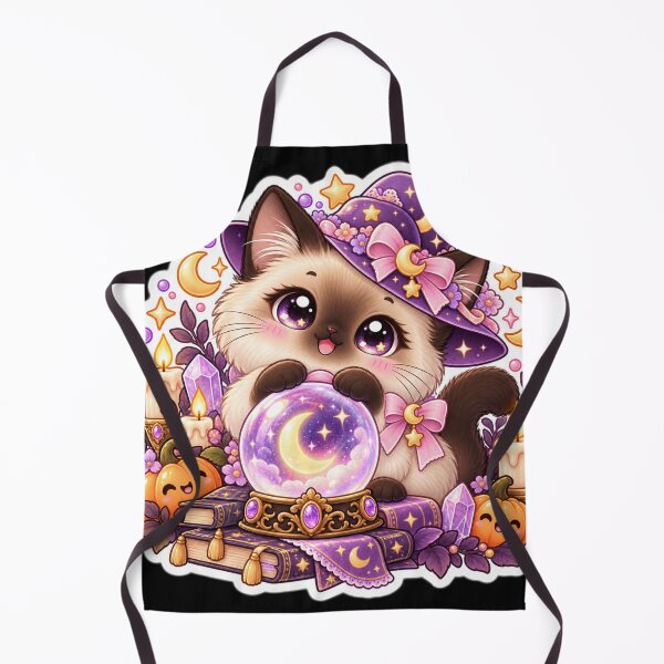 Item preview, Cute Kawaii Siamese Witch Cat Halloween Sticker designed and sold by Christiana-Art.