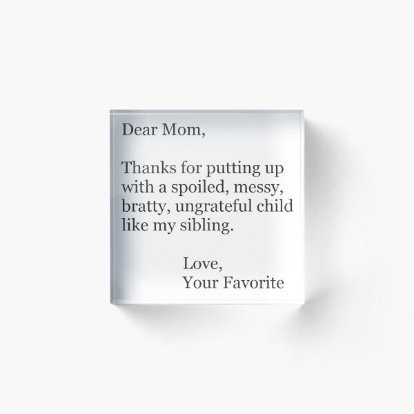 Mothers Day Ideas and Funny Mom Christmas Cards & Gifts for Christmas & Birthday Acrylic Block