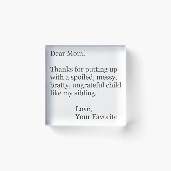 Mothers Day Ideas and Funny Mom Christmas Cards & Gifts for Christmas & Birthday Acrylic Block