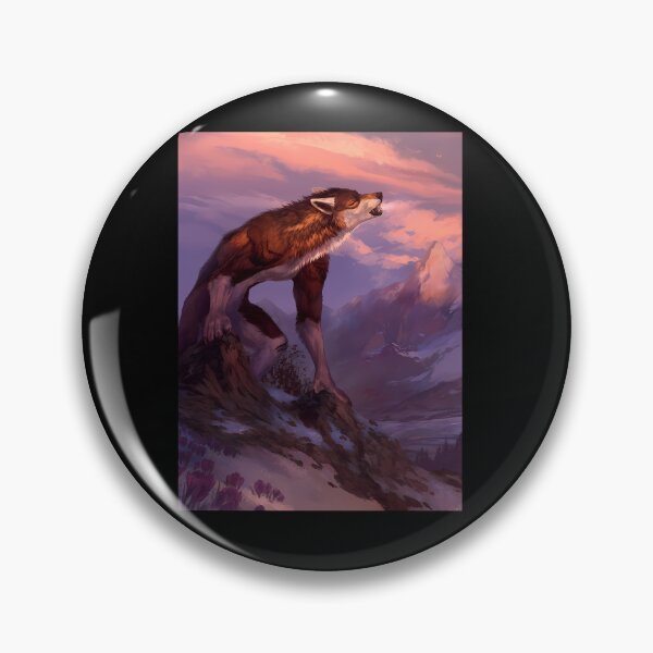 Item preview, Werewolf Howling At Sunset Mountain Landscape designed and sold by MarthaCrawfor.