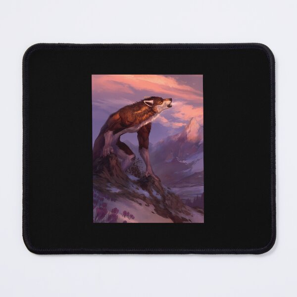 Item preview, Werewolf Howling At Sunset Mountain Landscape designed and sold by MarthaCrawfor.