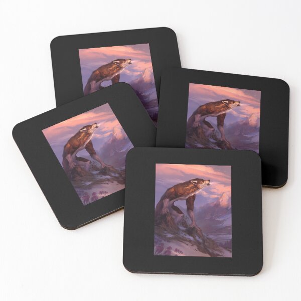 Item preview, Werewolf Howling At Sunset Mountain Landscape designed and sold by MarthaCrawfor.