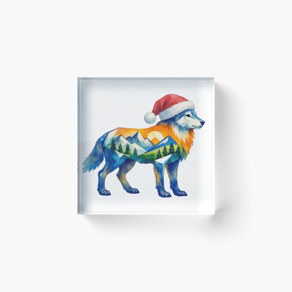 Item preview, Watercolor Geometric Wolf Peaks – Holiday Mountain Adventure designed and sold by GabeMountainArt.