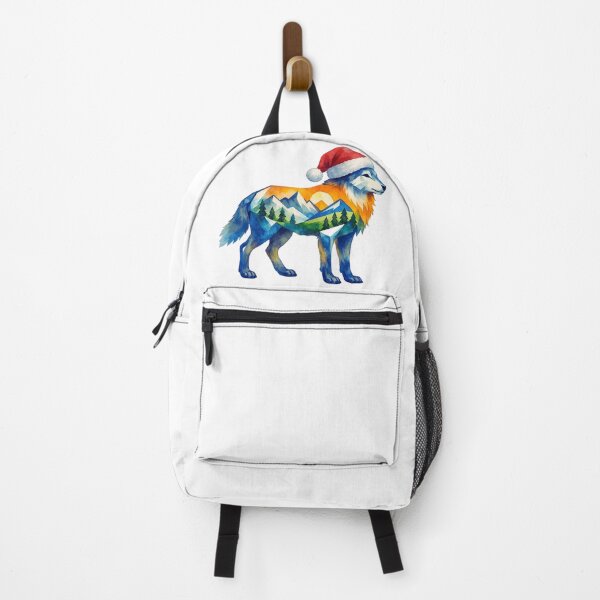 Item preview, Watercolor Geometric Wolf Peaks – Holiday Mountain Adventure designed and sold by GabeMountainArt.