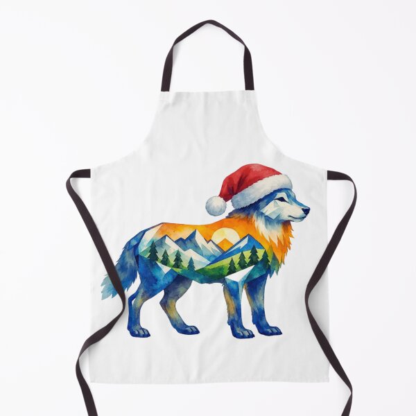 Item preview, Watercolor Geometric Wolf Peaks – Holiday Mountain Adventure designed and sold by GabeMountainArt.