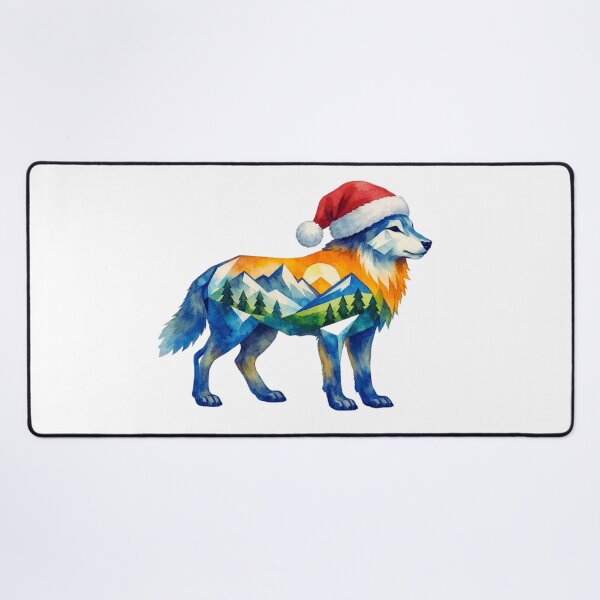 Item preview, Watercolor Geometric Wolf Peaks – Holiday Mountain Adventure designed and sold by GabeMountainArt.