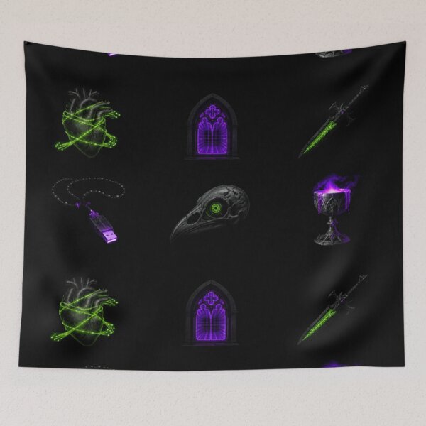 Item preview, Cyber Gothic Artifacts Grid designed and sold by LazyDayzCo.