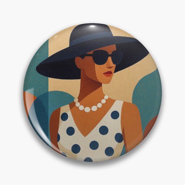 Item preview, Stylish woman in polka dot dress illustration designed and sold by GalleryKauffeld.