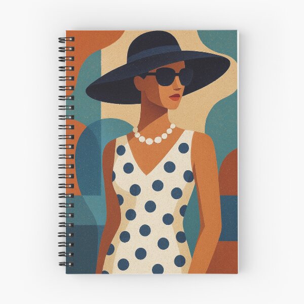 Item preview, Stylish woman in polka dot dress illustration designed and sold by GalleryKauffeld.