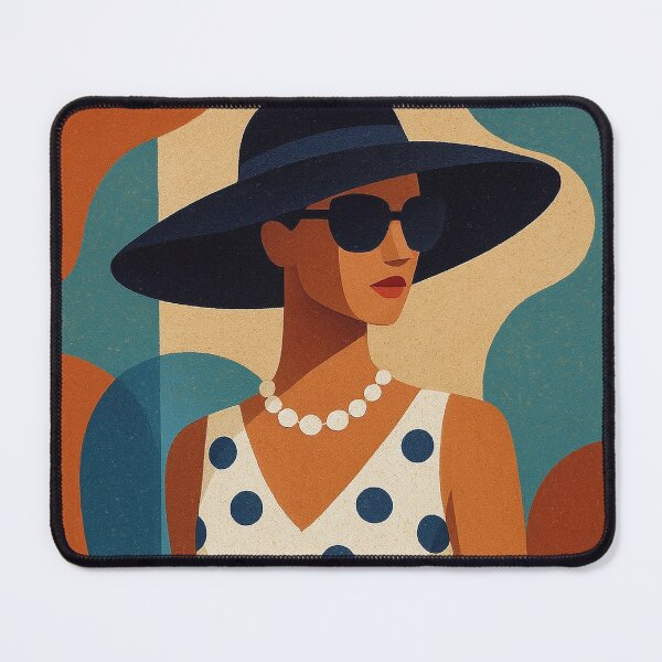 Item preview, Stylish woman in polka dot dress illustration designed and sold by GalleryKauffeld.
