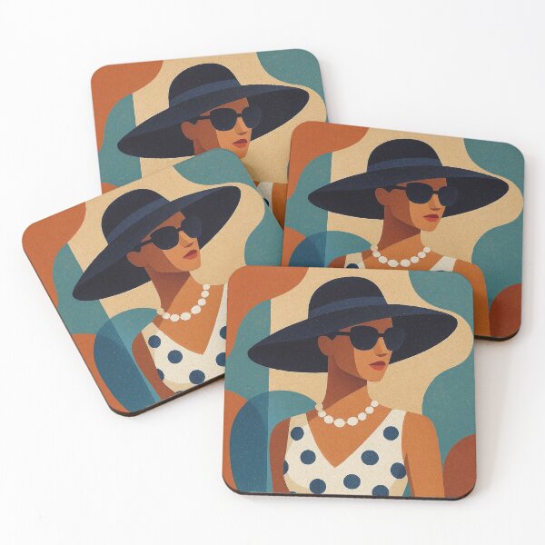 Item preview, Stylish woman in polka dot dress illustration designed and sold by GalleryKauffeld.