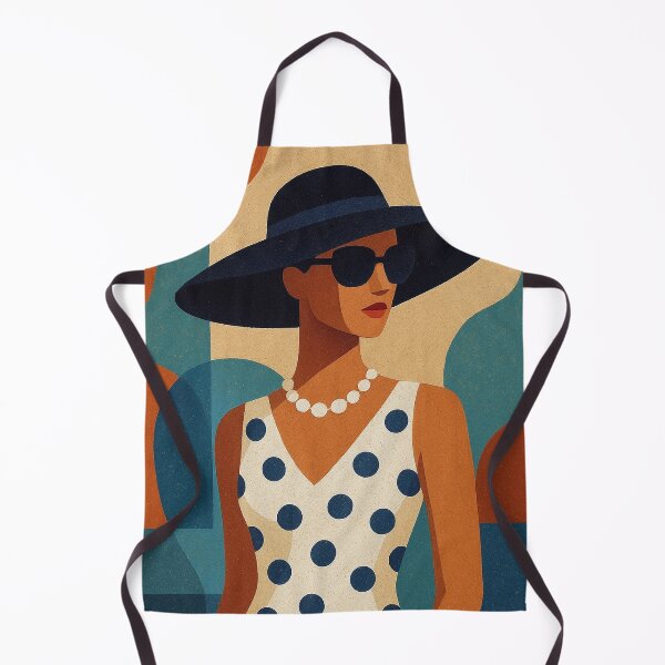 Item preview, Stylish woman in polka dot dress illustration designed and sold by GalleryKauffeld.