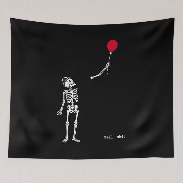 Item preview, Skeleton Lost Balloon Well Shit – Funny Halloween Quote designed and sold by Dmo3HarkoArt.