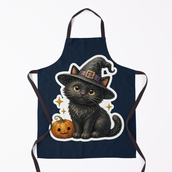Item preview, Black Cat With Witch Hat and Pumpkin designed and sold by The Digital Compass.