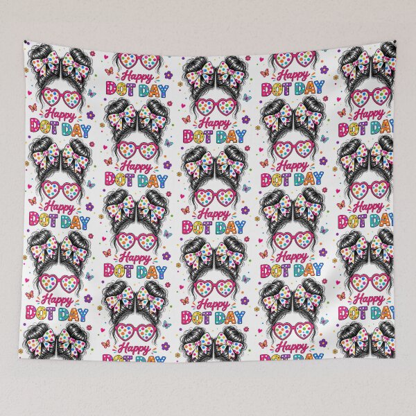 Item preview, Cute Happy Dot Day Colorful Polka Dot Messy Bun designed and sold by wayne-hanz.