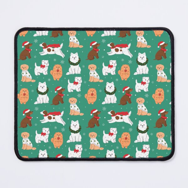 Item preview, funny puppies in winter outfits on green background designed and sold by burbura.