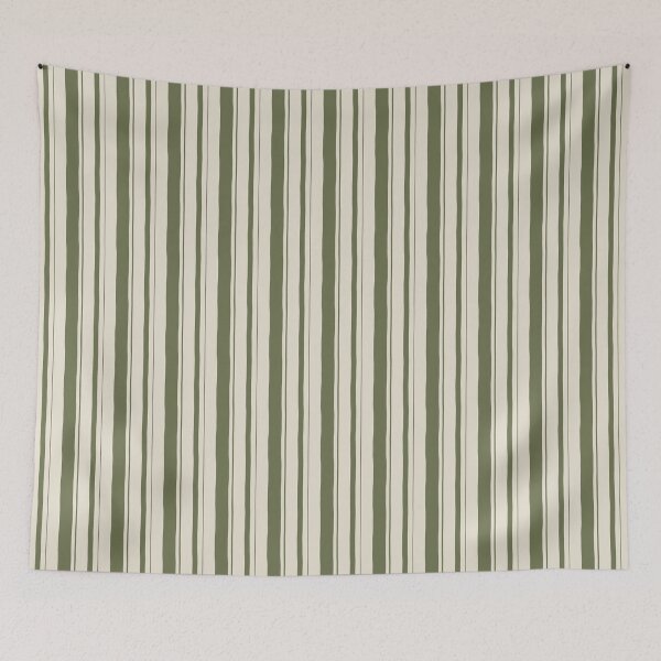 Item preview, Olive Green and Oatmeal Uneven Stripes — Compás designed and sold by AKAYOLO.