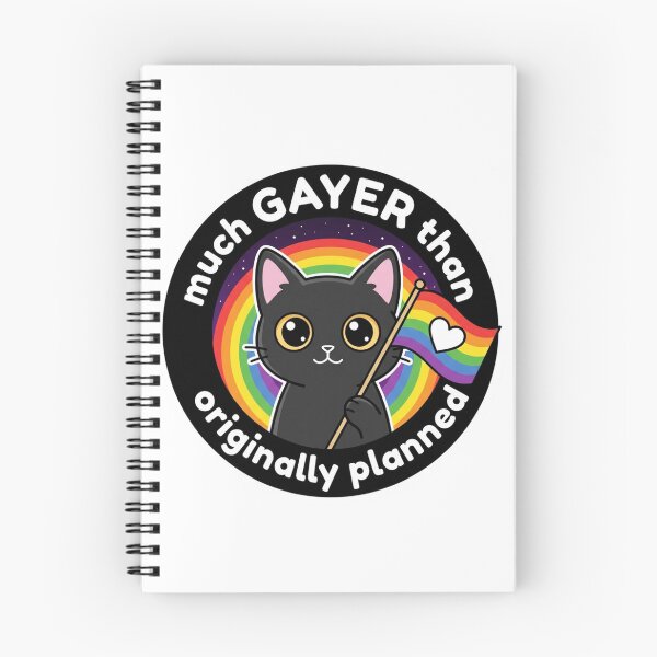 Item preview, Much Gayer Than Originally Planned Black Cat Rainbow Pride Funny LGBTQ Queer Humor Badge designed and sold by raedattia.