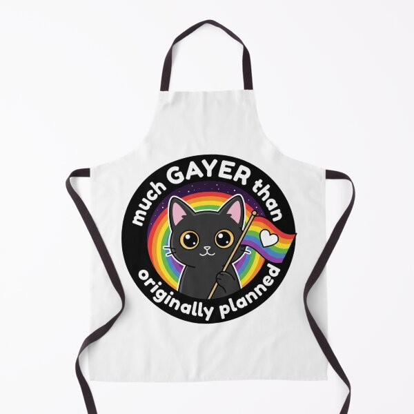 Item preview, Much Gayer Than Originally Planned Black Cat Rainbow Pride Funny LGBTQ Queer Humor Badge designed and sold by raedattia.
