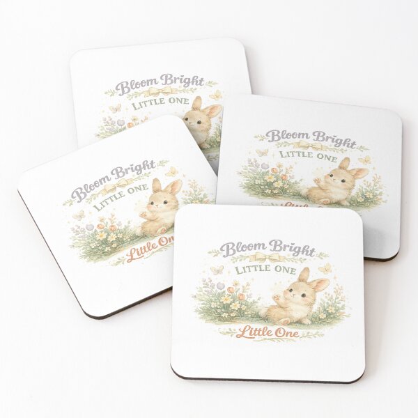 Item preview, Bloom Bright Little One Cute Bunny Floral Cottagecore Rabbit Art Design designed and sold by inkoutninja.