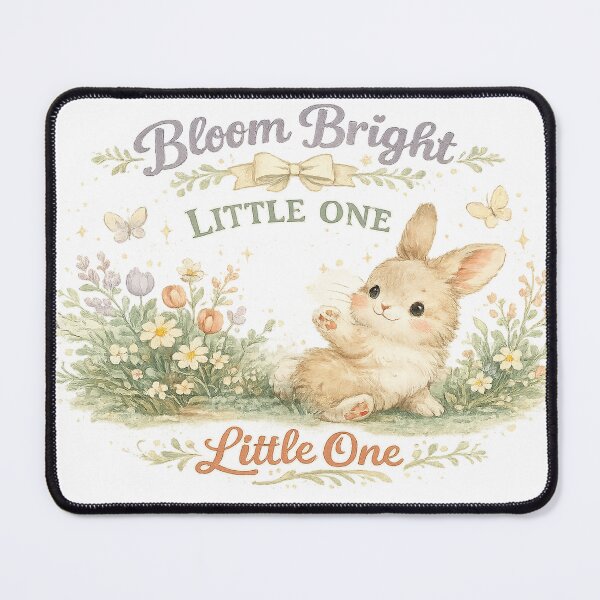 Item preview, Bloom Bright Little One Cute Bunny Floral Cottagecore Rabbit Art Design designed and sold by inkoutninja.