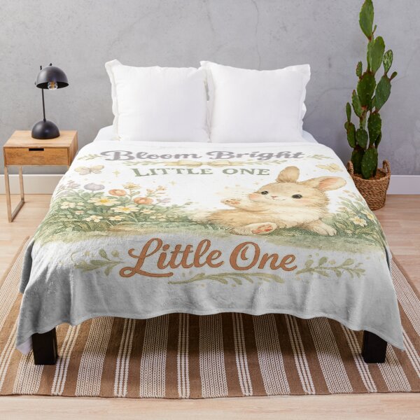 Item preview, Bloom Bright Little One Cute Bunny Floral Cottagecore Rabbit Art Design designed and sold by inkoutninja.