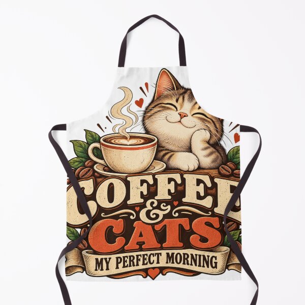 Item preview, Coffee & Cats My Perfect Morning – Cute Cat Lover T-Shirt designed and sold by BasicPrintStudio.