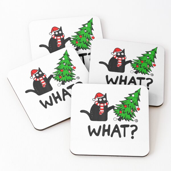 Item preview, Funny Black Cat Christmas Tree What Christmas Holiday Meme designed and sold by Beanimilki.