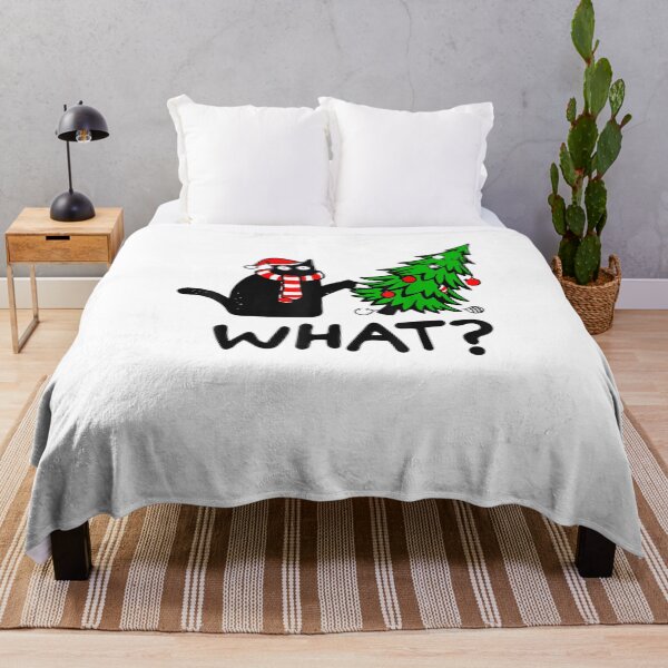 Item preview, Funny Black Cat Christmas Tree What Christmas Holiday Meme designed and sold by Beanimilki.