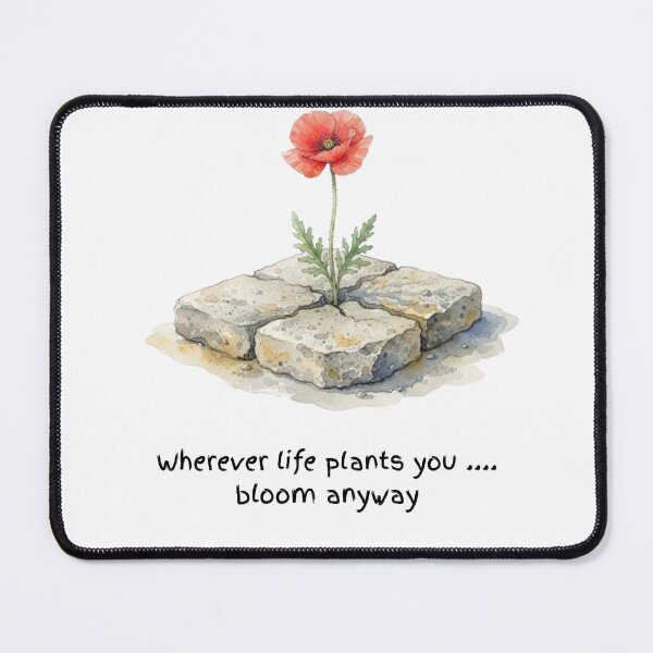 Item preview, Wherever Life Plants You Bloom Anyway Watercolour Poppy designed and sold by made by Golightly x.