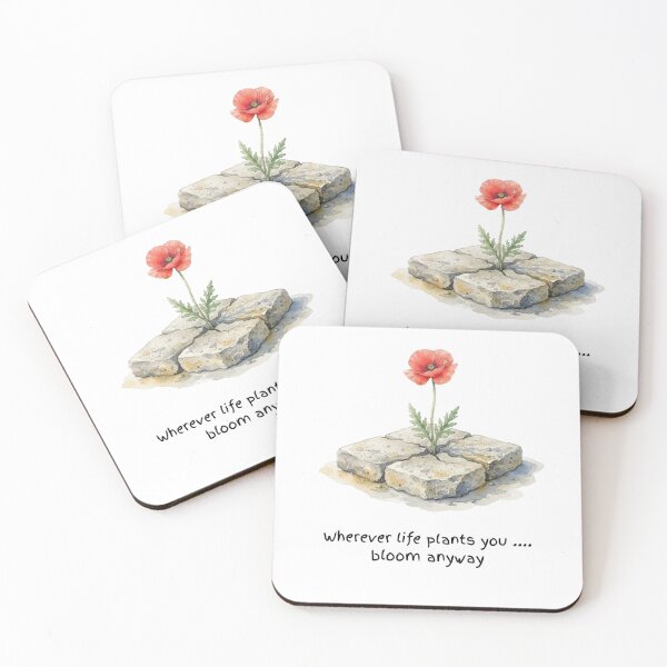 Item preview, Wherever Life Plants You Bloom Anyway Watercolour Poppy designed and sold by made by Golightly x.