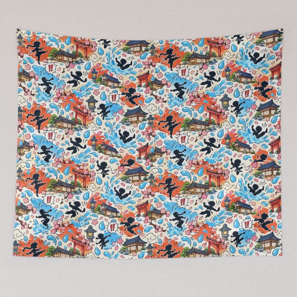 Item preview, Splash Curse Doodles Seamless Anime Pattern designed and sold by Fanverse Merchandise.