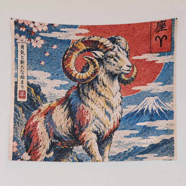 Item preview, Aries Zodiac Painting – Ram Astrology Art designed and sold by GalleryKauffeld.