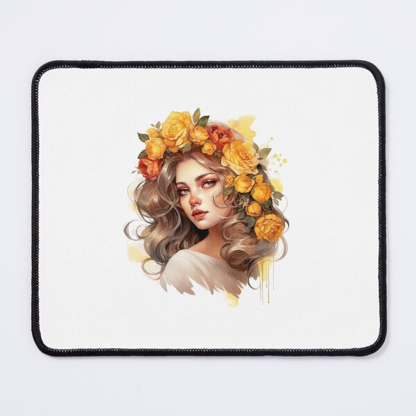 Item preview, Golden Rose Girl | Elegant Floral Aesthetic Art designed and sold by Mandayartstudio.