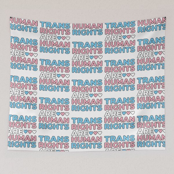 Item preview, Trans Rights Are Human Rights Pastel Transgender Pride Flag Retro Bubble Letters Ally Typography    designed and sold by raedattia.