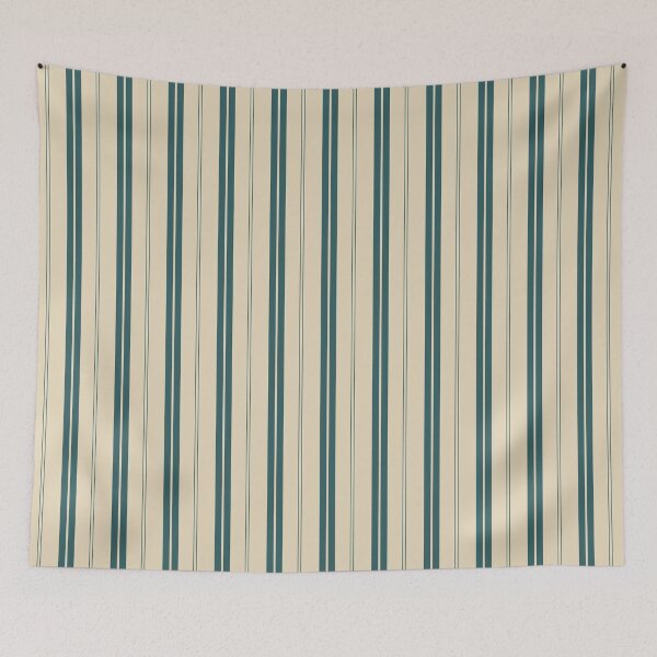Item preview, Petrol Blue and Sand Double Stripes  designed and sold by AKAYOLO.