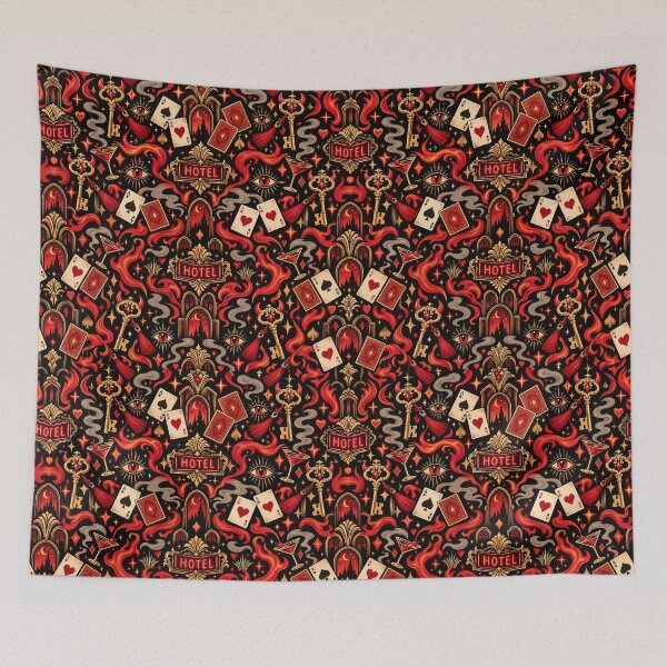 Item preview, Hellbound Hotel Doodles Seamless Pattern designed and sold by Fanverse Merchandise.