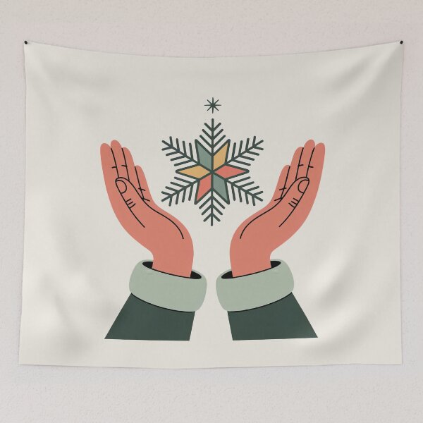 Item preview, Mindful Hands Holding a Winter Snowflake designed and sold by TrendMorphic.