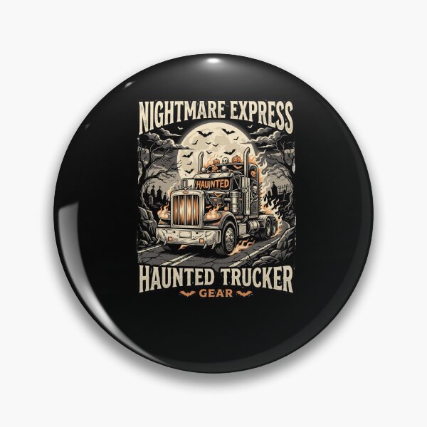 Item preview, Skeleton Driver Semi-Truck with Flames -"Nightmare Express" Halloween Spooky Road Trip - Vector Graphic T-Shirt Design designed and sold by AmeliaShirts.