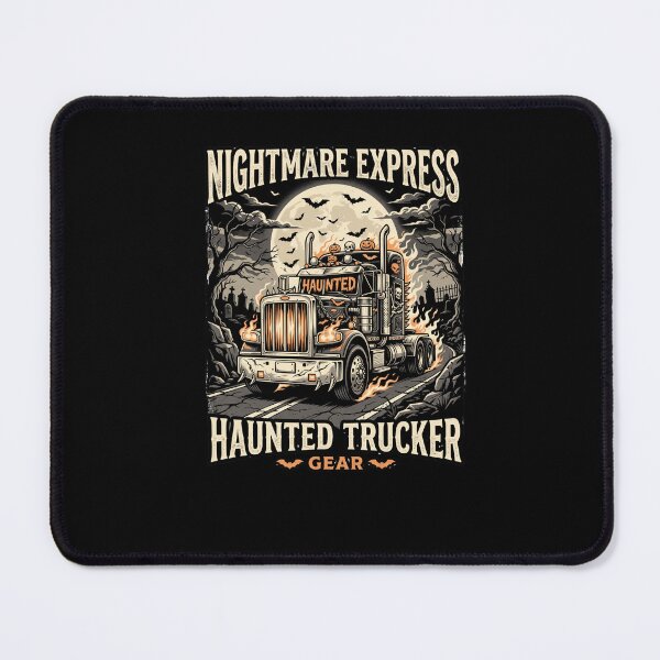 Item preview, Skeleton Driver Semi-Truck with Flames -"Nightmare Express" Halloween Spooky Road Trip - Vector Graphic T-Shirt Design designed and sold by AmeliaShirts.