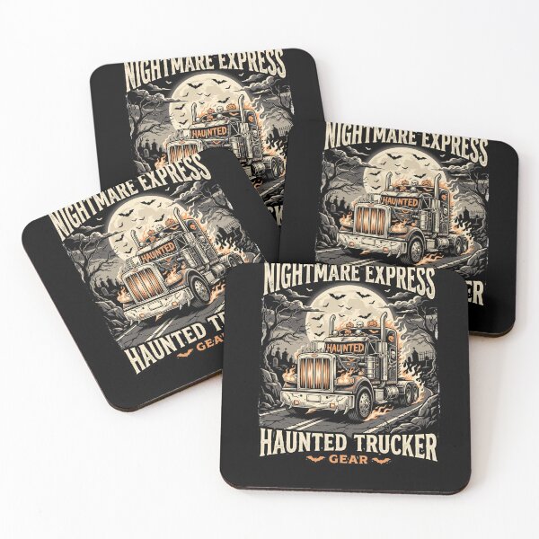 Item preview, Skeleton Driver Semi-Truck with Flames -"Nightmare Express" Halloween Spooky Road Trip - Vector Graphic T-Shirt Design designed and sold by AmeliaShirts.