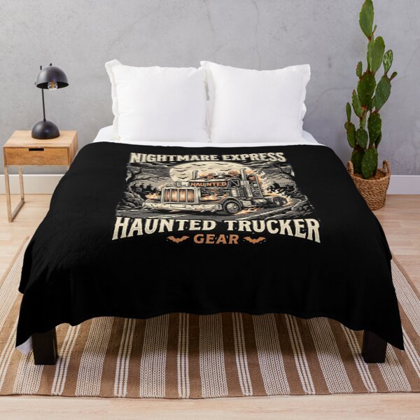 Item preview, Skeleton Driver Semi-Truck with Flames -"Nightmare Express" Halloween Spooky Road Trip - Vector Graphic T-Shirt Design designed and sold by AmeliaShirts.