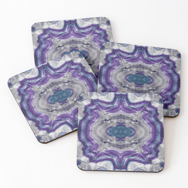 Item preview, FLUORITE AZURITE BARITE Mineral Kaleidoscope Pattern designed and sold by ArtDesignTp.